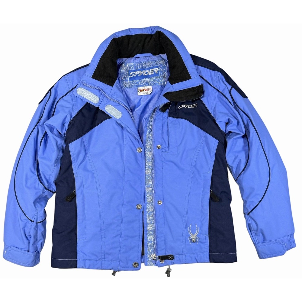 Spyder Jacket Girls 10 Purple Hooded Insulated Ski Snowboard Waterproof Coat - Picture 4 of 16